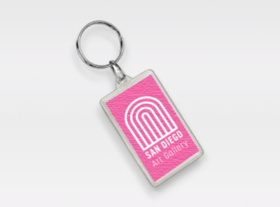 Custom decorated Crystal Key Tag for San Diego, CA Custom imprinted Crystal Key Tag for San Diego, CA with a local business logo